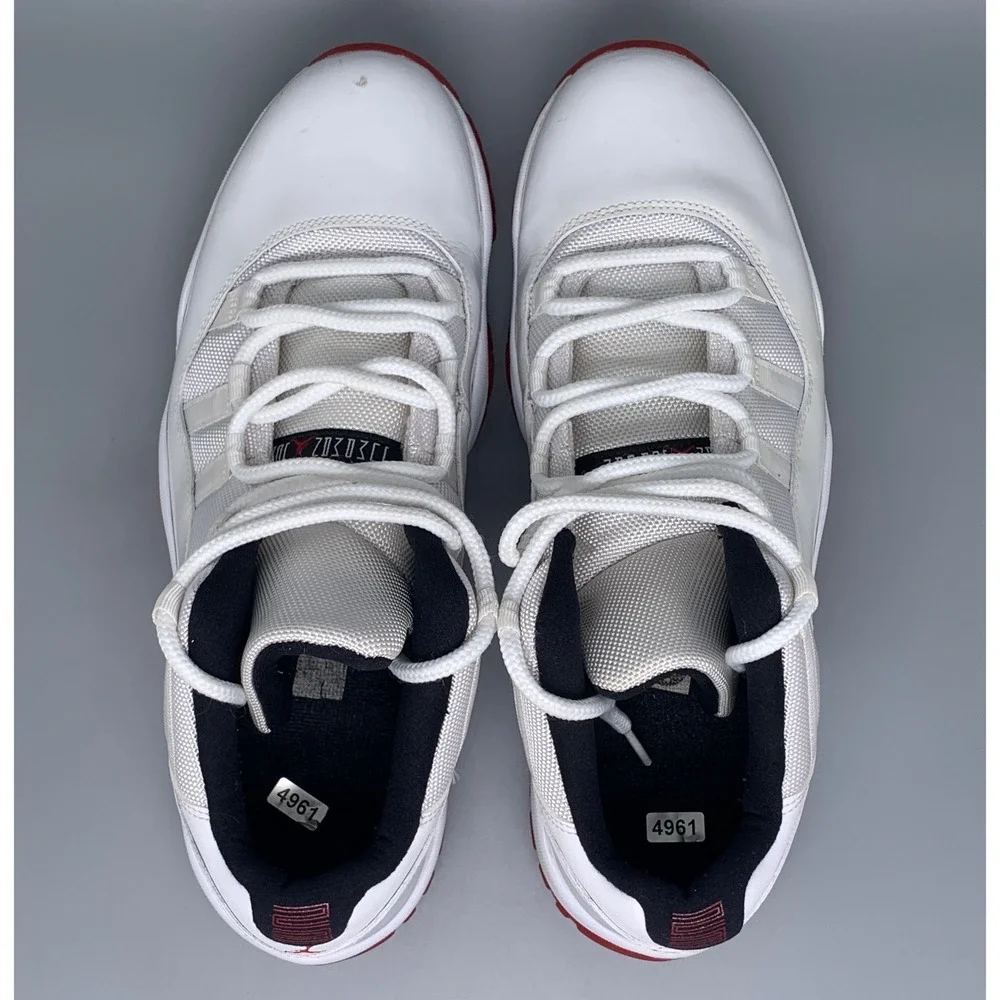 Jordan 11 Retro Low Cherry‎ White Red Basketball Shoes 528895-101 Men's Sz 12